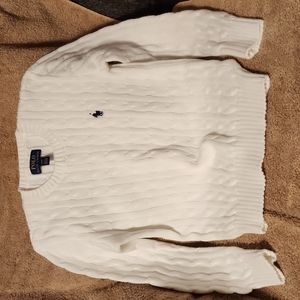 Polo size 8 white sweater